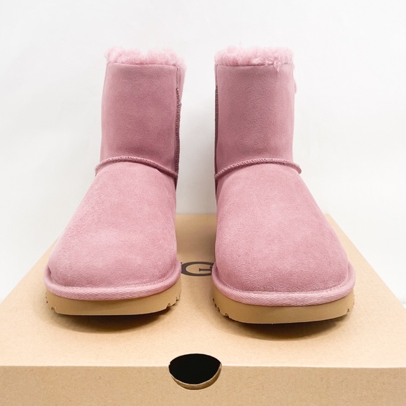 UGG Mini Bailey Bow Splatter Boots Color Urchin - Picture 3 of 15